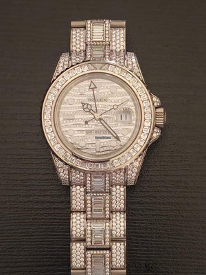 Rolex | GMT-Master II | 116769TBR - factory Dimond set | White gold | 40 mm | White gold | White | Automatic