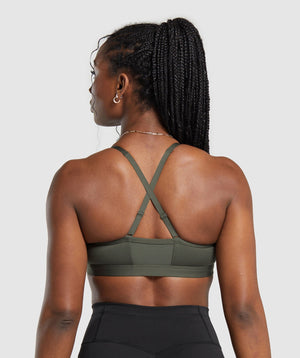 Gymshark Ruched Sports Bra - Strength Green