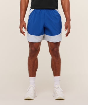 Gymshark Sport 25 Block 7" Shorts - Athletic Blue/Light Grey