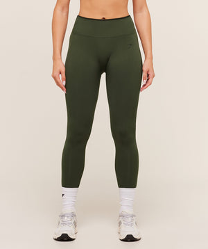 Gymshark Everyday Seamless Contrast Legging - Winter Olive/Black