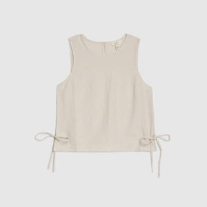 Beige Linen Blend Tank Top