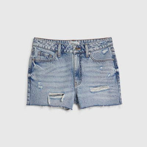 Light Blue Denim Ripped Shorts