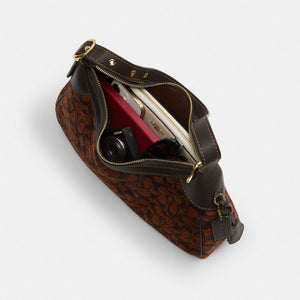 Ella Small Shoulder Bag In Signature Chenille