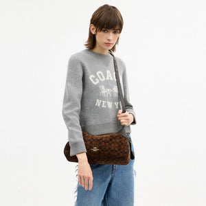 Ella Small Shoulder Bag In Signature Chenille