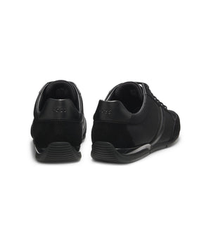 Boss Mixed Material Sneakers With Suede And Faux Leather Black Black