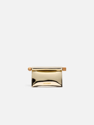 Jacquemus The Small Rond CarreClutch Mini Take-Away Pouch Bag Gold