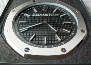 Audemars Piguet Wall Clock 40cm (16 inch) Stainless Steel Black 3 D Tapisserie Dial
