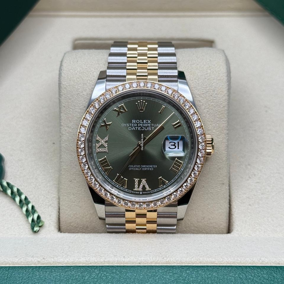 Rolex | Datejust | 126283RBR | Gold/Steel | 36 x 44 mm | Gold/Steel | Green | Automatic