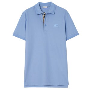 Burberry Cotton Polo Cornflower Blue T-Shirt