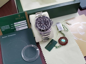 Rolex DEEPSEA SEA-DWELLER Submariner Date MK1 Black 1st Edition Full Set Box Papers Tags