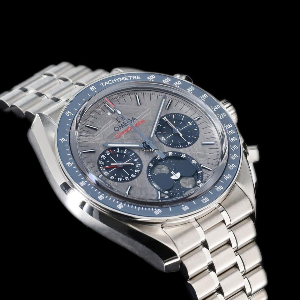 Omega Speedmaster Moonphase Meteorite Moonphase Silver Meteorite 304.30.43.52.06.001 FULL SET