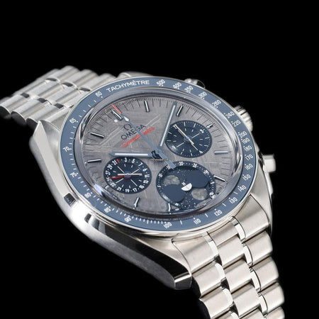 Omega Speedmaster Moonphase Meteorite Moonphase Silver Meteorite 304.30.43.52.06.001 FULL SET