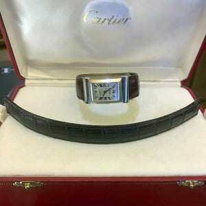 Cartier Driver's Limited Edition Privee Collection 150 pezzi oro bianco 18k Meccanico 2 cinturini in alligatore di dimensione diversa
