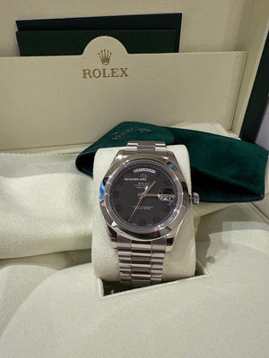 Rolex | Day-Date | 218206 | Platinum | 41 mm | Platinum | Grey | Automatic