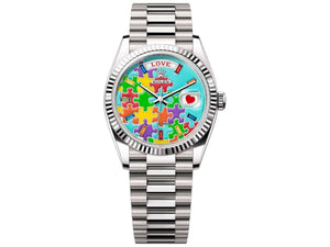 Rolex | Day-Date | 128239 | White gold | 36 x 43 mm | White gold | Turquoise | Automatic