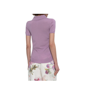 Shorts Sleeve Sweater in Cotton Blend White