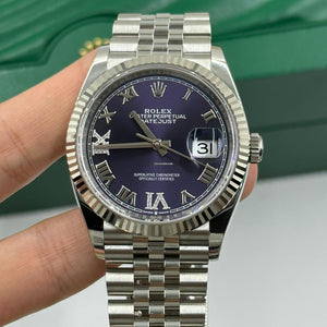Rolex Datejust 36 126234 Purple Roman VIIX Diamond Dial Jubilee