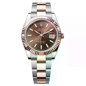 Rolex Datejust41mm Oyster 126331-0001 Stainless Steel & Rose Gold Watch Chocolate Index Dial