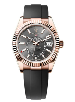 Rolex | Sky-Dweller | 336235 | Rose gold | 42 mm | Rubber | Grey | Automatic