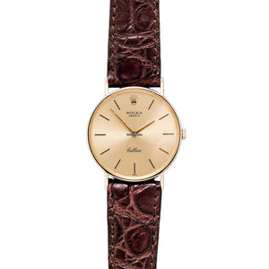 Rolex | Cellini | 3833 | Yellow gold | 33 mm | Leather | Gold | Manual winding