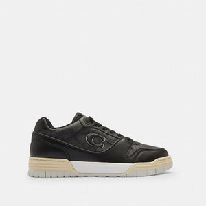 Men's Coach Soho Sneaker With Signature Canvas Charcoal Black