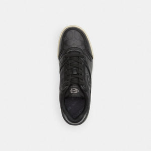 Men's Coach Soho Sneaker With Signature Canvas Charcoal Black