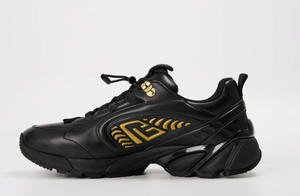 BALMAIN Men's Cosmic Dust Low-Top Trainers ' Black/Gold'
