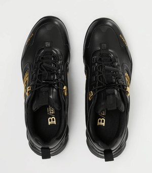 BALMAIN Men's Cosmic Dust Low-Top Trainers ' Black/Gold'