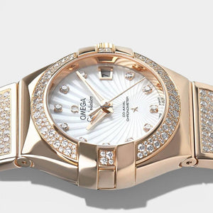 Omega Constellation Ladies Red gold / 27 mm / Box&Papers / 123.55.27.20.55.004