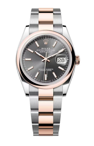 Rolex | Datejust | 126201 | Steel | 36 mm | Rose gold | Grey | Automatic
