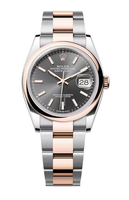 Rolex | Datejust | 126201 | Steel | 36 mm | Rose gold | Grey | Automatic