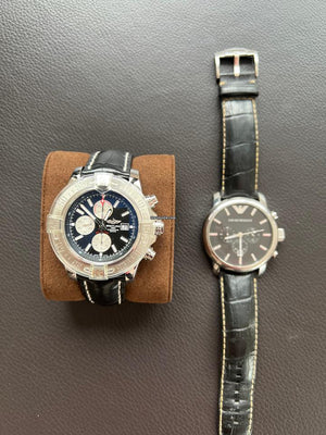 Breitling Super Avenger IINEW & LUXURY - Volcano Black ALLIGATOR strap & folding clasp