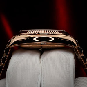 Rolex | Day-Date | 128235 | Rose gold | 36 mm | Rose gold | Blue | Automatic