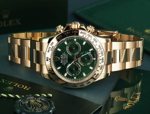 Rolex | Daytona | 116508 | Yellow gold | 40 mm | Yellow gold | Green | Automatic