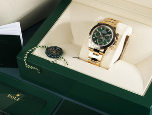 Rolex | Daytona | 116508 | Yellow gold | 40 mm | Yellow gold | Green | Automatic