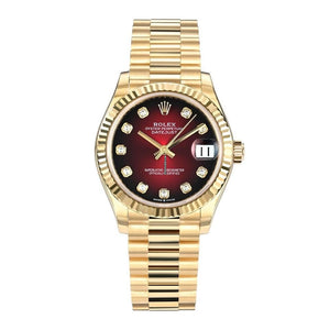 Rolex | Datejust | 278278 | Yellow gold | 31 mm | Yellow gold | Red | Automatic