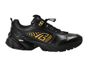 BALMAIN Men's Cosmic Dust Low-Top Trainers ' Black/Gold'
