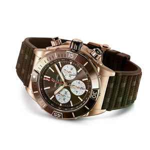 Breitling Chronomat Super Chronomat B01 44mm 18k Red Gold Brown Dial RB0136 E31 Q1 S1 1/4th second chronograph 30-minute and 12-hour totalizers