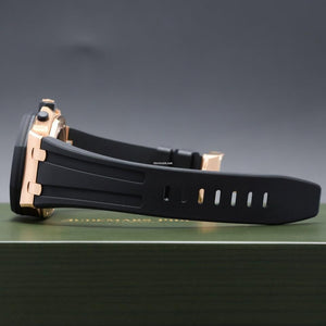 Audemars Piguet2023 Complete 42mm 18 K Rose Gold Grey Mega Tapisserie Dial Rubber Strap 26238 OK