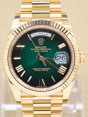 Rolex | Day-Date | 228238 | Yellow gold | 40 mm | Green