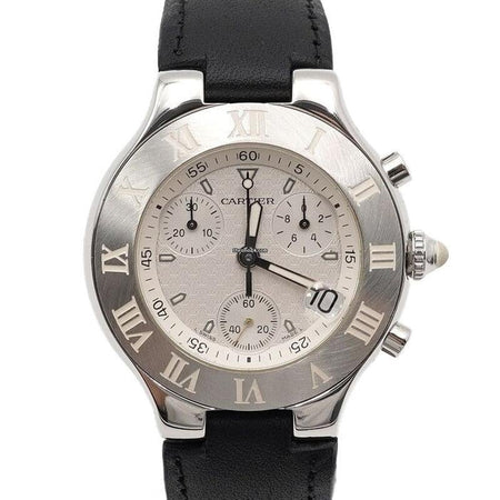 Cartier 21 Chronoscaph Must 21 Chronoscaph 38 MM Quartz Watch Leather Band for Men aa56533