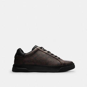 Men's Coach High Line Sneaker In Signature Canvas Walnut & Black