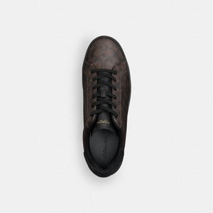 Men's Coach High Line Sneaker In Signature Canvas Walnut & Black