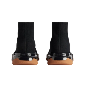 Balenciaga Speed 2.0 Full Clear Sole Recycled Knit Sneaker In Black And Orange