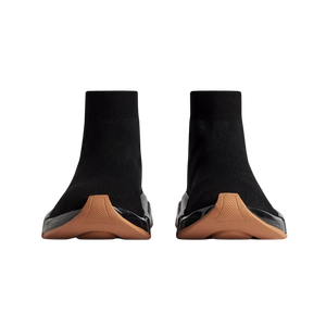 Balenciaga Speed 2.0 Full Clear Sole Recycled Knit Sneaker In Black And Orange