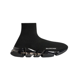 Balenciaga Speed 2.0 Full Clear Sole Recycled Knit Sneaker In Black