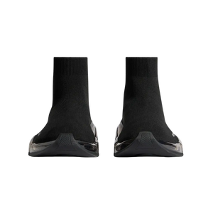 Balenciaga Speed 2.0 Full Clear Sole Recycled Knit Sneaker In Black