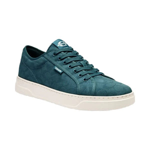 Coach Men's Canvas Sneaker In Signature Jacquard Dark Teal Chalk