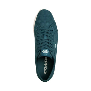 Coach Men's Canvas Sneaker In Signature Jacquard Dark Teal Chalk