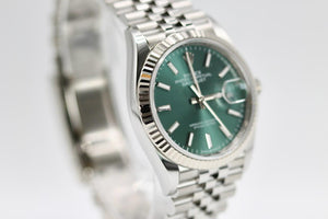 Rolex | Datejust | 126234 | White gold and steel | 36 mm | Steel | Green | Automatic